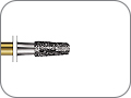 Бор алмазный для препарирования полости, конусный со скругленной кромкой, "грубый структурный", хвостовик турбинный (FG), L раб. части 4,0 мм, Ø=2,5 мм, угол 5°