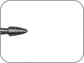 Бор для обработки коронок и мостов алмазный пулеобразный (гранатовидный), "стандартный (средний)", хвостовик прямой (HP), L раб. части 3,5 мм, Ø=1,6 мм