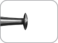Бор алмазный со спечённой связкой / DSB для обработки коронок и мостов, линзовидный, "грубый", хвостовик прямой (HP), L раб. части 0,8 мм, Ø=2,3 мм