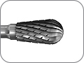 Фреза специальная для обработки пластмассовых протезов, твердосплавная грушевидная, хвостовик прямой (HP), L раб. части 11,0 мм, Ø=6,0 мм