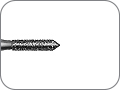 Бор алмазный цилиндрический, заостренный конический кончик, "финишный", хвостовик турбинный (FG), L раб. части 6,0 мм, Ø=1,2 мм