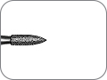 Бор алмазный пулеобразный для контурирования окклюзионных поверхностей, "грубый", хвостовик турбинный (FG), L раб. части 4,0 мм, Ø=1,0 мм