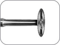 Диск алмазный для тонкого разделения керамики, двухсторонний, хвостовик прямой (HP), толщ. диска 0,15 мм, покрытие 1,0 мм от края диска, Ø=8,0 мм