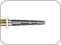 Бор алмазный конусный, желобообразный уступ со скругленным кончиком, "грубый структурный", хвостовик турбинный (FG), L раб. части 8,0 мм, Ø=1,8 мм, угол 2°
