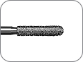 Бор алмазный для обработки всех видов керамики, включая ZrO2, цилиндрический с закруглённым кончиком, "грубый", хвостовик турбинный (FG), L раб. части 8,0 мм, Ø=1,6 мм