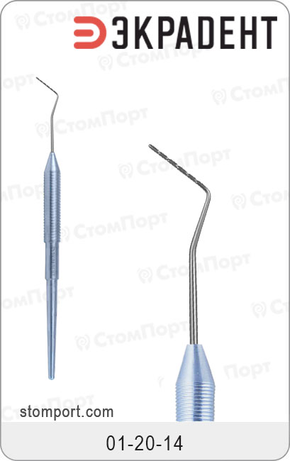 Зонд пародонтологический мерный, изогнутый односторонний, цвет ручки "голубой"