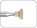 Камень алмазный с керамической связкой (DCB) для обработки всех видов керамики (вкл. ZrO2) и твёрдых металлических сплавов, обратный конус, "грубый", хвостовик прямой (HP), L раб. части 3,5 мм, Ø=5,0 мм
