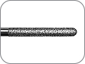 Бор алмазный для обработки коронок и мостов, цилиндрический со скругленным кончиком, экстрадлинный, "стандартный (средний)", хвостовик прямой (HP), L раб. части 12,0 мм, Ø=1,8 мм