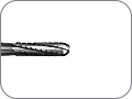 Бор твердосплавный для препарирования полости, цилиндрический со скруглённым суперрежущим кончиком, с крестообразной насечкой, хвостовик турбинный (FG), L раб. части 4,2 мм, Ø=1,2 мм