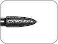 Бор спечённый алмаз для обработки коронок и мостов, сплавов для литья, пулевидный, "стандартный (средний)", хвостовик прямой (HP), L раб. части 8,0 мм, Ø=2,9 мм