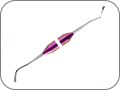 Гладилка двусторонняя изогнутая, ширина: 2,2 мм / 2,2 мм, цвет ручки "розовый"