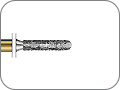 Бор алмазный для параллельного желобообразного уступа, укороченный, со скругленным кончиком, "грубый структурный", хвостовик турбинный (FG), L раб. части 6,0 мм, Ø=1,2 мм