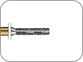 Бор алмазный для создания параллельного плечевого уступа, укороченный со скругленной кромкой, "грубый специальный", хвостовик турбинный (FG), L раб. части 6,0 мм, Ø=1,2 мм