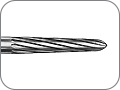 Финир для конусного уступа, торпедовидный, 10 лезвий (стандартный), хвостовик угловой (RA), L раб. части 8,0 мм, Ø=1,6 мм, угол 2°