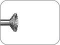 Бор алмазный для обработки коронок и мостов, обратноконусный, "средний (стандартный)", хвостовик прямой (HP), Ø=3,0 мм