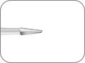 Бор керамический для раскрытия фиссур минимально инвазивным методом, пиковидный, режущий кончик, хвостовик турбинный (FG), L раб. части 2,5 мм, Ø=1,0 мм