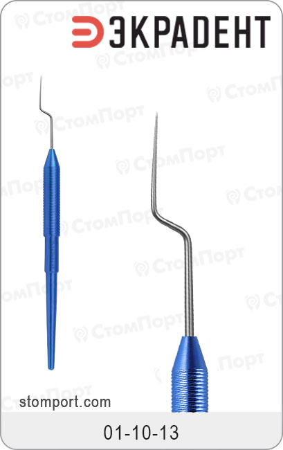 Зонд стоматологический штыкообразный, односторонний, цвет ручки "индиго синий"