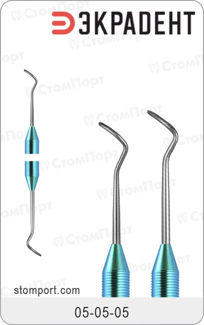 Экскаватор стоматологический цилиндрообразный средний, Ø: 1,5 мм / 1,5 мм, цвет ручки "бирюзовый"
