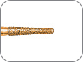 Бор алмазный для создания конусного плечевого уступа, скруглённая кромка, "грубый специальный", хвостовик турбинный (FG), L раб. части 8,0 мм, Ø=1,8 мм, угол 2,0°