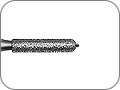 Бор алмазный с пином под параллельный желобообразный уступ, скруглённый кончик, "стандартный (средний)", хвостовик турбинный (FG), L раб. части 8,0 мм, L пина 0,5 мм, Ø=1,8 мм, глубина препарирования 0,65 мм по краю коронки