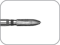 Фреза твердосплавная, для выравнивания поверхности сплавов недрагоценных металлов, торпедовидная, хвостовик прямой (HP), L раб. части 8,0 мм, Ø=2,3 мм