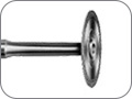Диск алмазный для тонкого разделения керамики, двухсторонний, хвостовик прямой (HP), толщ. диска 0,15 мм, покрытие 1,0 мм от края диска, Ø=10,0 мм
