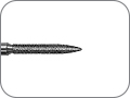 Бор алмазный для обработки коронок и мостов, пулевидный удлинённый, "супергрубый", хвостовик прямой (HP), L раб. части 8,0 мм, Ø=1,8 мм