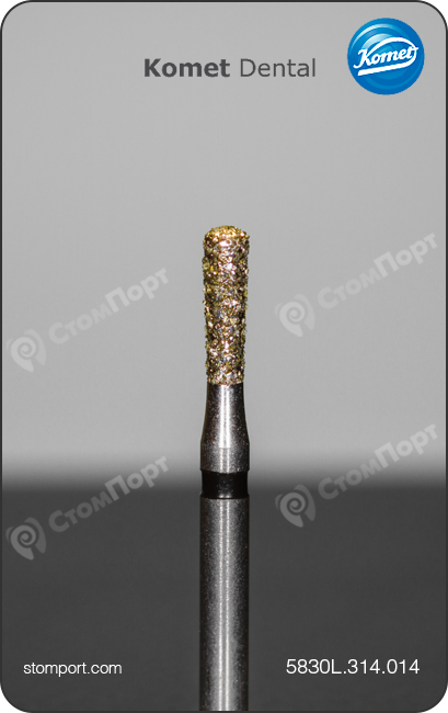 Бор алмазный для раскрытия и расширения полостей, удлинённый грушевидный, "супергрубый", хвостовик турбинный (FG), L раб. части 5,0 мм, Ø=1,4 мм
