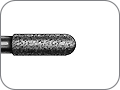 Бор спечённый алмаз для обработки коронок и мостов, сплавов для литья, цилиндрический со скруглённым кончиком, "грубый", хвостовик прямой (HP), L раб. части 8,0 мм, Ø=2,9 мм