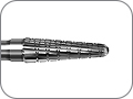 Фреза для первичной обработки сплавов недрагоценных металлов, твердосплавная коническая, скруглённый кончик, хвостовик прямой (HP), L раб. части 13,0 мм, Ø=4,0 мм