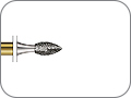 Бор алмазный пламевидный (почковидный) для окклюзионного / лингвального иссечения, "грубый структурный", хвостовик турбинный (FG), L раб. части 5,0 мм, Ø=2,3 мм