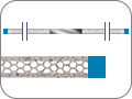 Штрипс алмазный сотовидный с односторонним покрытием (нерж. сталь), L=148 мм, зерно medium (синий), толщ. 0,13 мм, шир. 2,5 мм