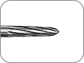 Финир для конусного уступа, торпедовидный укороченный, 10 лезвий "стандартный", хвостовик угловой (RA), L раб. части 6,0 мм, Ø=1,4 мм, угол 2°