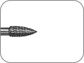 Фреза для обработки акрила и металлических сплавов, твердосплавная пламевидная, хвостовик прямой (HP), L раб. части 6,0 мм, Ø=2,3 мм