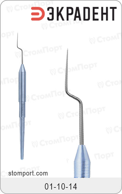 Зонд стоматологический штыкообразный, односторонний, цвет ручки "голубой"