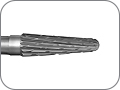 Фреза для титана и недрагоценных металлов, твердосплавная коническая, скруглённый кончик, хвостовик прямой (HP), L раб. части 13,0 мм, Ø=4,0 мм
