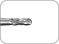 Бор для разрезания металлокерамических и металлических коронок, твердосплавный, хвостовик турбинный (FG), L раб. части 3,5 мм, Ø=1,0 мм, применять под углом 45°