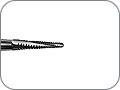 Бор твердосплавный для обработки коронок и мостов из прочных металлических сплавов, конусный фиссурный со скруглённым кончиком, высокоэффективно режущий, хвостовик прямой (HP), L раб. части 4,2 мм, Ø=0,9 мм