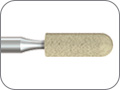 Камень алмазный с керамической связкой (DCB) для обработки всех видов керамики (вкл. ZrO2) и твёрдых металлических сплавов, торпедовидный, "грубый", хвостовик прямой (HP), L раб. части 10,0 мм, Ø=3,5 мм