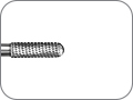 Фреза твердосплавная для выравнивания поверхности сплавов недрагоценных металлов, высокоэффективная режущая способность, торпедовидная со скруглённым кончиком, хвостовик прямой (HP), L раб. части 8,0 мм, Ø=2,3 мм