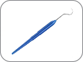 Зонд стоматологический серповидный большой, односторонний, цвет ручки "индиго синий"