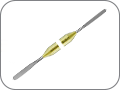 Шпатель прямой, разноширокий двухсторонний, ширина: 4,0 мм / 5,0 мм, цвет ручки "золотой"